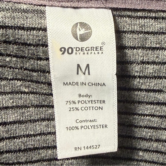 90 Degree by Reflex Gray Textured Funnel Neck Full-Zip Hoodie Thumbholes Size M - Picture 14 of 16